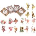 4 Boxes Flower Stickers Aesthetic Flower Fairy Stickers for Scrapbook Laptop Album (Autumn Spring Sunrise Sunny)