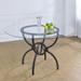 Coaster Furniture Aviano 48" Round Glass Top Dining Table Clear And Gunmetal