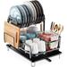 2 Tier Drying Rack Set with Drainboard for Glass and Utensils