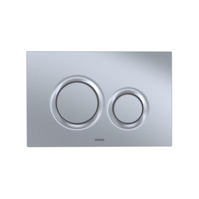 Dual Button Push Plate with Round Buttons for In Wall Tank Systems - N/A