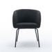 Set of 1 Boucle Fabric Dining Chair with Black Metal Legs