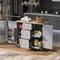 Portable Kitchen Island, Multi Storage Kitchen Cart with Wood Top, Drawer, Slide-Out Shelf, Spice Rack & Tower Rack