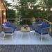 4-Piece Boho Rope Patio Furniture Set, Outdoor Furniture with Acacia Wood Table, Patio Conversation Set with Thick Cushion