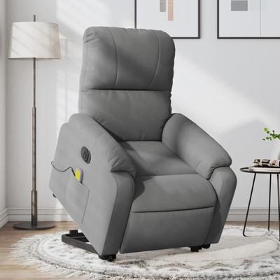 vidaXL Stand up Massage Recliner Chair Power Lift Wingback Microfiber Fabric