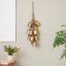 Gold Metal Cluster Decorative Bells with Jute Hanging Rope