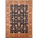 Vegetable Dye & Navy Blue Tabriz Persian Rug Hand-Knotted Wool Carpet - 5'0"x 6'7"
