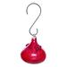 Transpac Glass 5.04 in. Red Spring Drop Hummingbird Feeder