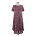 Lularoe Casual Dress - Midi: Burgundy Paisley Dresses - New - Women's Size X-Small