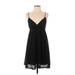 Express Casual Dress - Mini V-Neck Sleeveless: Black Print Dresses - Women's Size Small