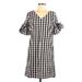 J. Crew Dresses | Jcrew Black & White Gingham Plaid Check Shift Dress W Puff Bow Sleeve | Color: Black/White | Size: Xs