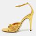 Gucci Shoes | Gucci Metallic Gold Leather Allie Ankle Strap Sandals | Color: Gold/Tan | Size: 38.5