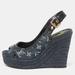 Louis Vuitton Shoes | Louis Vuitton Navy Blue Monogram Denim Espadrille Wedge Slingback Pumps | Color: Blue | Size: 37