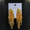 Kate Spade Jewelry | (#319) Nwt Kate Spade Gold Glitzville Beaded And Sequin Dangle Tassel Earrings | Color: Gold | Size: Os