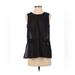 J. Crew Tops | J. Crew Sleeveless Semi-Sheer Blouse Top Black Polka Dot Gathered Waist | Color: Black | Size: 4