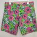 Lilly Pulitzer Shorts | Lilly Pulitzer Green/Pink Floral Butterfly Bermuda Shorts Women’s Size 10 | Color: Green/Pink | Size: 10