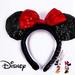 Disney Accessories | Disney Minnie Mouse Sequin Ears | Color: Black/Red | Size: Os