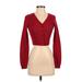 Hollister Cardigan Sweater: Red Color Block Sweaters & Sweatshirts - Women's Size X-Small