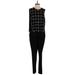 Tory Burch Jumpsuit Crew Neck Sleeveless: Black Grid Jumpsuits - Women's Size Small