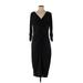 Miss Tina by Tina Knowles Casual Dress - Midi: Black Dresses - Women's Size Medium