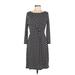 Gilli Casual Dress - Sheath Scoop Neck 3/4 sleeves: Black Dresses - Women's Size Medium