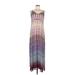 Charlie Jade Casual Dress - Maxi: Purple Acid Wash Print Dresses - Women's Size Medium