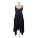 Simply Vera Vera Wang Cocktail Dress - High/Low: Blue Marled Dresses - Women's Size Medium