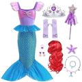 Tyidalin Mermaid Costume Little Girls Mermaid Dress Up Kids Outfit With Accessories for Birthday Party Carnival Cosplay, Blue, 3-4 Years(Tag 110)