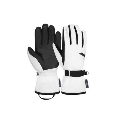 Skihandschuhe REUSCH "Helena R-TEX XT", Damen, Gr. 8, schwarz-weiß (weiß, schwarz), 87% Polyester, 11% Polyurethan, 2% Elasthan, mehrfarbig, feminin, Handschuhe, in extrawarmer, wasserdichter und atmungsaktiver Ausführung Image