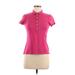 Lacoste Short Sleeve Polo Shirt: Pink Tops - Women's Size 38