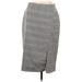 Ann Taylor Casual Pencil Skirt Knee Length: Gray Print Bottoms - Women's Size 6