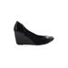 AK Anne Klein Wedges: Black Print Shoes - Women's Size 9 1/2 - Round Toe