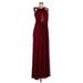 La Femme Cocktail Dress - A-Line Scoop Neck Sleeveless: Burgundy Solid Dresses - New - Women's Size 6