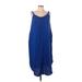 Old Navy Casual Dress: Blue Solid Dresses - Women's Size Large Petite