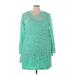 K. Jordan Casual Dress - Shift V Neck 3/4 sleeves: Green Dresses - Women's Size 3X