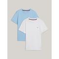 Kurzarmshirt TOMMY HILFIGER UNDERWEAR Gr. 164/170, blau (white, well water blue) Kinder Shirts T-Shirts