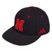 Men's adidas Black Nebraska Huskers On-Field Baseball Fitted Hat