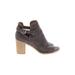 Universal Thread Heels: Gray Solid Shoes - Women's Size 6 - Open Toe