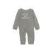 Carter's Long Sleeve Outfit: Gray Print Bottoms - Size Newborn