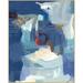 Wendover Art Group Rana Abstract 1 by Lillian August - Painting Print on Canvas in Blue/White | 61 H x 49 W x 2.25 D in | Wayfair WLAPG6589