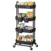 NOBLEWELL 44.09" H x 16.65" W Utility Cart w/ Wheels Metal in Black | 44.09 H x 16.65 W x 14.13 D in | Wayfair WYFWY-PIUC08B