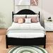 Red Barrel Studio® Darshelle Wooden Platform Bed Frame w/ Headboard Wood in Black | 44 H x 56 W x 80 D in | Wayfair