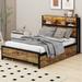 17 Stories Capellen Metal Panel Storage Bed Wood in Black/Brown | 43.3 H x 56 W x 77 D in | Wayfair A2283A3B231249D7903EA7F7F7DEBED7