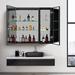 Brayden Studio® Brennyn 30" W 30" H Surface Frameless Medicine Cabinet w/ Mirror & 4 Fixed Shelves, Glass | 30 H x 30 W x 5.9 D in | Wayfair