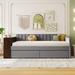 Everly Quinn Baxendale Multi-functional Daybed w/ Cup Holder & USB Ports & Sockets Upholstered/Velvet in Gray | 26.4 H x 40.2 W x 76 D in | Wayfair
