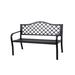 Winston Porter Elsche Outdoor Bench, Steel in Black | 33.46 H x 50 W x 23.62 D in | Wayfair 3B49233C7017412D854AE04D4D9C6EDB