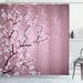East Urban Home Japanese Shower Curtain Sakura Bloom Spring Season Polyester in Pink/Gray/Blue | 69 H x 70 W in | Wayfair