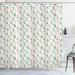 The Holiday Aisle® Christmas Shower Curtain Pine Trees Heart Motifs Polyester | 70 H x 69 W in | Wayfair 34A455B3564C4FBD81AEB994C4DE13A3