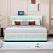 Brayden Studio® Breyden Bed w/ LED Light 4 Drawers & Type C & USB Ports Wood & /Upholstered/Velvet in Brown | 44.3 H x 62 W x 81.1 D in | Wayfair