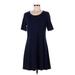 Isaac Mizrahi LIVE! Casual Dress - A-Line: Blue Solid Dresses - Women's Size Medium