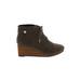 Dr. Scholl's Ankle Boots: Brown Print Shoes - Women's Size 7 - Round Toe